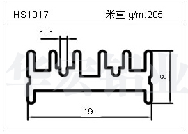 高密齒鋁型材HS1017