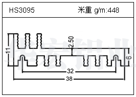 高密齒鋁型材HS3095